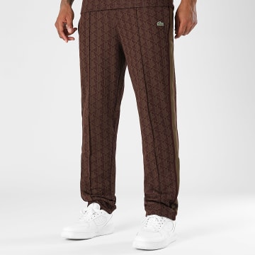Lacoste - Pantalon Jogging A Bandes Logo Brodé Crocodile The Blend Marron