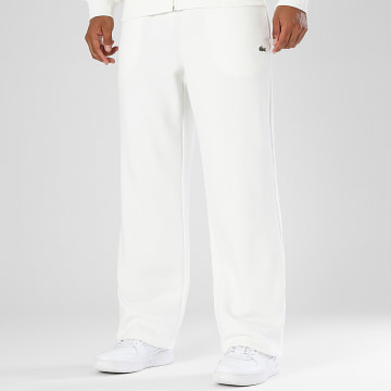 Lacoste - Pantalon Jogging Relaxed Fit Logo Brodé Crocodile Beige Clair
