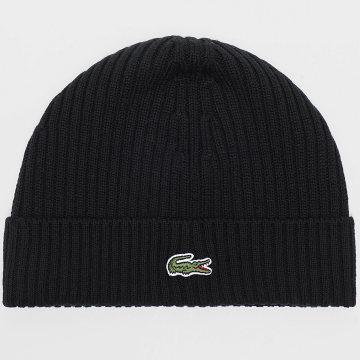 Lacoste - Bonnet Side Logo Brodé Crocodile Noir