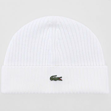 Lacoste - Bonnet Side Logo Brodé Crocodile Beige Clair