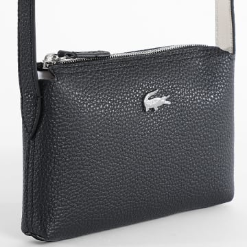Lacoste - Borsa a Mano Donna Logo Coccodrillo Metallo Nero