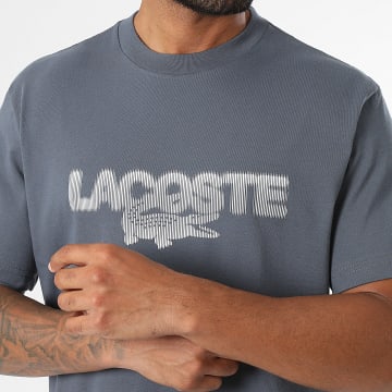 Lacoste - Tee Shirt Classic Fit Logo Crocodile Imprimé Gris Anthracite