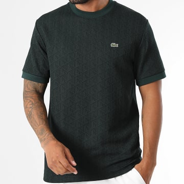 Lacoste - Tee Shirt Classic Fit The Blend Logo Brodé Crocodile Vert Foncé