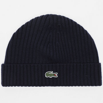 Lacoste - Bonnet Side Logo Brodé Crocodile Bleu Marine