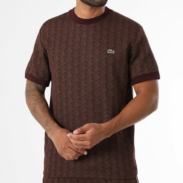 Lacoste - Tee Shirt Classic Fit The Blend Logo Brodé Crocodile Marron