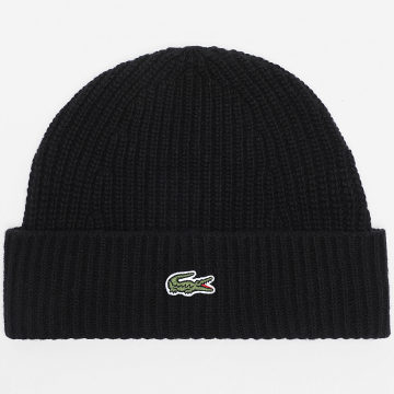 Lacoste - Bonnet Logo Brodé Crocodile Noir
