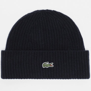 Lacoste - Bonnet Logo Brodé Crocodile Bleu Marine