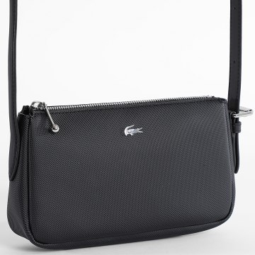 Lacoste - Borsa a Mano Donna Logo Coccodrillo Metallo Nero