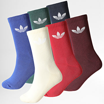 adidas - Pack van 6 paar sokken Trefoil Crew KZ4009 Blauw Beige Rood Groen Kaki