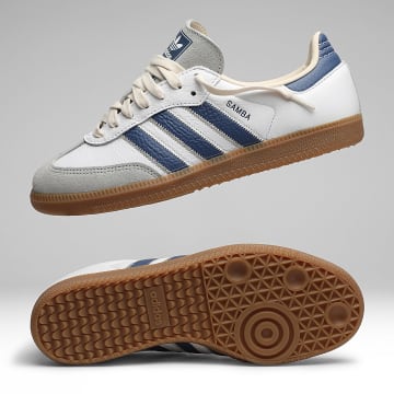 Adidas Originals - Zapatillas Samba OG KZ6718 Calzado Blanco Crew Azul Goma 4