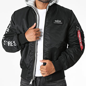 Alpha Industries - Hooded Bomber MA-1 Tec SE 133104 Black Grey