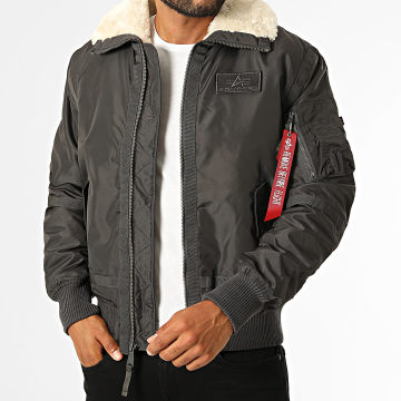 Alpha Industries - Bomber Collar Sheepskin B15 3 TT 198122 Anthracite Grey Beige