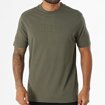 BOSS - Tee Shirt Logo 50553652 Vert Kaki