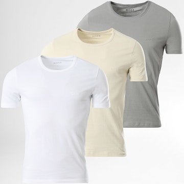 BOSS - Lot De 3 Tee Shirts 50532468 Blanc Beige Gris