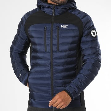 Comme Des Loups - Hooded Puffer Jacket Colorado Navy Blue Black