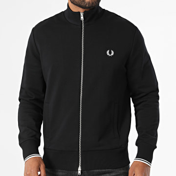Fred Perry - Jack Zip J3340 Schwarz Weiß