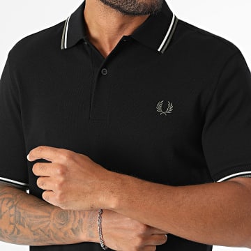 Fred Perry - Polo Manga Curta Twin Tipped M3600 Preto