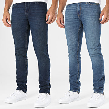Jack And Jones - Set aus 2 Jeans Slim Glenn Original Dunkelblau Denim