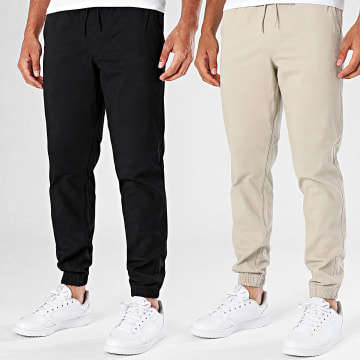 Jack And Jones - Lot De 2 Joggers Pants Gordon Dylan Noir Beige