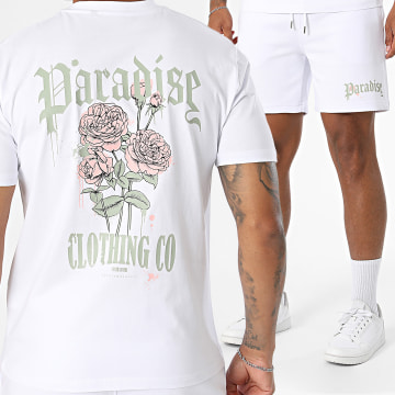 Luxury Lovers - Co-ord Set T-Shirts En Casual Shorts Paradise Roses Clothing Wit