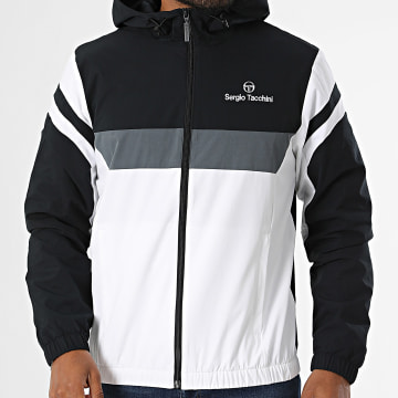 Sergio Tacchini - Jacke mit Kapuze und Reißverschluss Musa 41731 Weiß Schwarz Anthrazitgrau