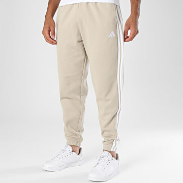 Adidas Performance - Pantalón chándal con bandas Fleece Tapered Essential KY4130 beige