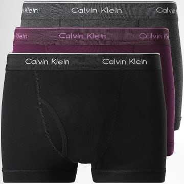 Calvin Klein - Lot De 3 Boxers NB4002 Noir Violet Gris Anthracite Chiné