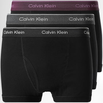 Calvin Klein - Lot De 3 Boxers NB4002 Noir Violet Gris Anthracite Chiné