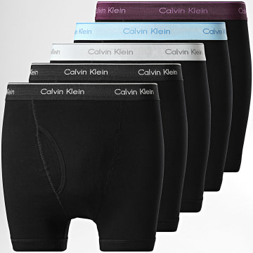 Calvin Klein - Pack di 5 Boxer NB1429 Nero Grigio Blu Chiaro Viola