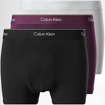 Calvin Klein - Lot De 3 Boxers NB4286 Noir Gris Clair Violet