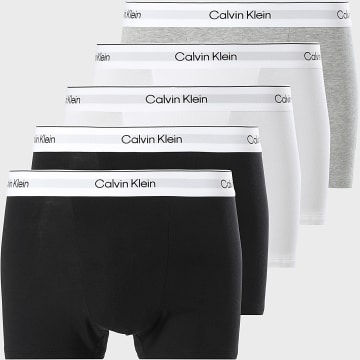 Calvin Klein - Lot De 5 Boxers NB4437 Blanc Gris Chiné Noir