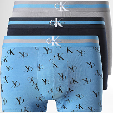 Calvin Klein - Lot De 3 Boxers NB4636 Gris Bleu Clair Bleu Marine