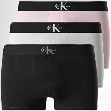 Calvin Klein - Lot De 3 Boxers NB4472 Noir Gris Clair Rose Clair