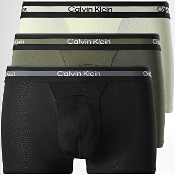 Calvin Klein - Lot De 3 Boxers NB4536 Noir Vert Kaki Jaune