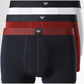 Emporio Armani - Pack di 3 Boxer EM002205-AF25033 Bianco Blu Navy Bordeaux