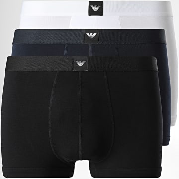 Emporio Armani - Pack di 3 Boxer EM002205-AF25033 Nero Bianco Blu Marino