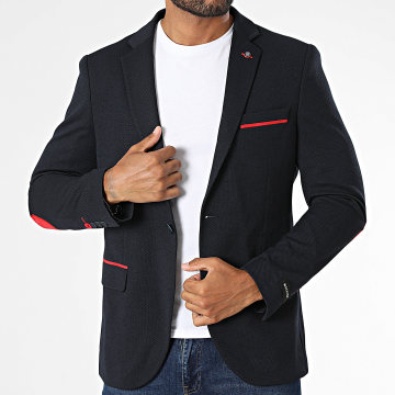 Mackten - Chaqueta Blazer 007 Azul Marino Rojo