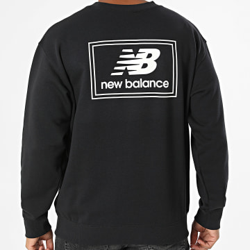 New Balance - Sudadera Crewneck Relaxed Fit Woven Label MT6175T5 Negro