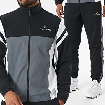 Sergio Tacchini - Ensemble De Survetement Musa 41732 Gris Anthracite Noir Blanc