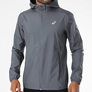 Asics - Windjacke Kapuze Reißverschluss Regular Fit Asics Core 2011D216 Anthrazit