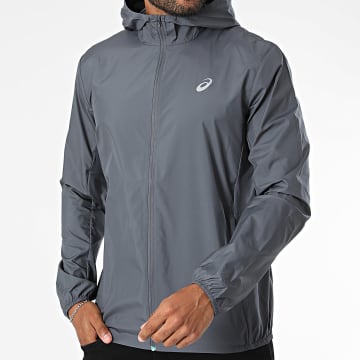 Asics - Windbreaker Hoodie Zipped Regular Fit Asics Core 2011D216 Anthracite Grey