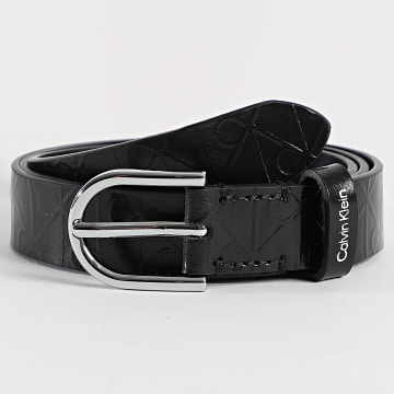 Calvin Klein - Ceinture Femme Round Buckle Debossed AOP F7143 Noir
