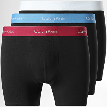 Calvin Klein - Pack di 3 Boxer 4394 Nero Blu Chiaro Viola