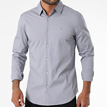 Calvin Klein - Chemise Manches Longues Slim Solid LB145 Gris