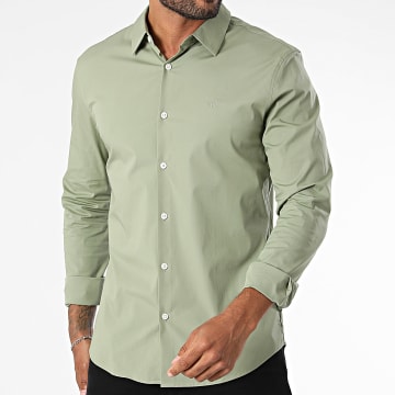 Calvin Klein - Chemise Manches Longues Slim Solid LB145 Vert Kaki Clair