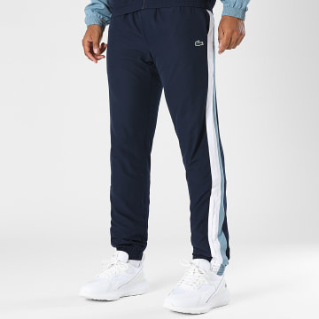 Lacoste - Pantalon Jogging Regular Fit A Bandes Logo Crocodile Bleu Marine
