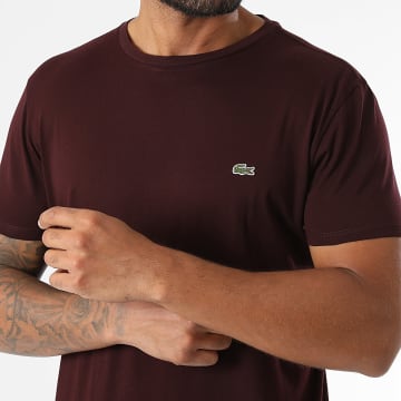 Lacoste - Tee Shirt Logo Brodé Crocodile Regular Fit Bordeaux