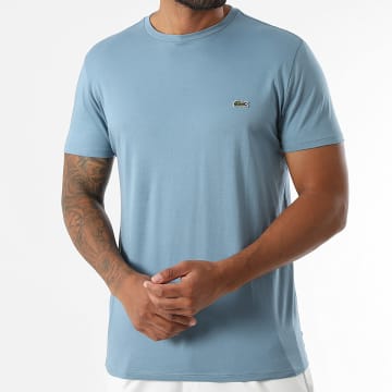 Lacoste - Tee Shirt Logo Brodé Crocodile Regular Fit Bleu Clair
