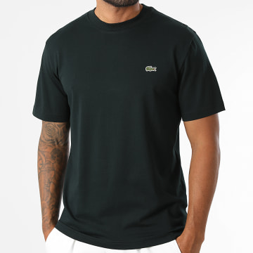 Lacoste - Tee Shirt Classic Fit Logo Brodé Crocodile Vert Foncé