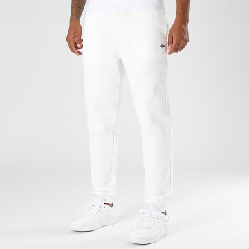 Lacoste - Pantalon Jogging Logo Brodé Crocodile Blanc